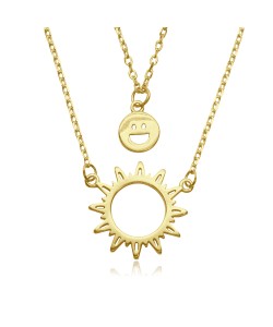 Sun Silver Necklace SPE-5597-GP